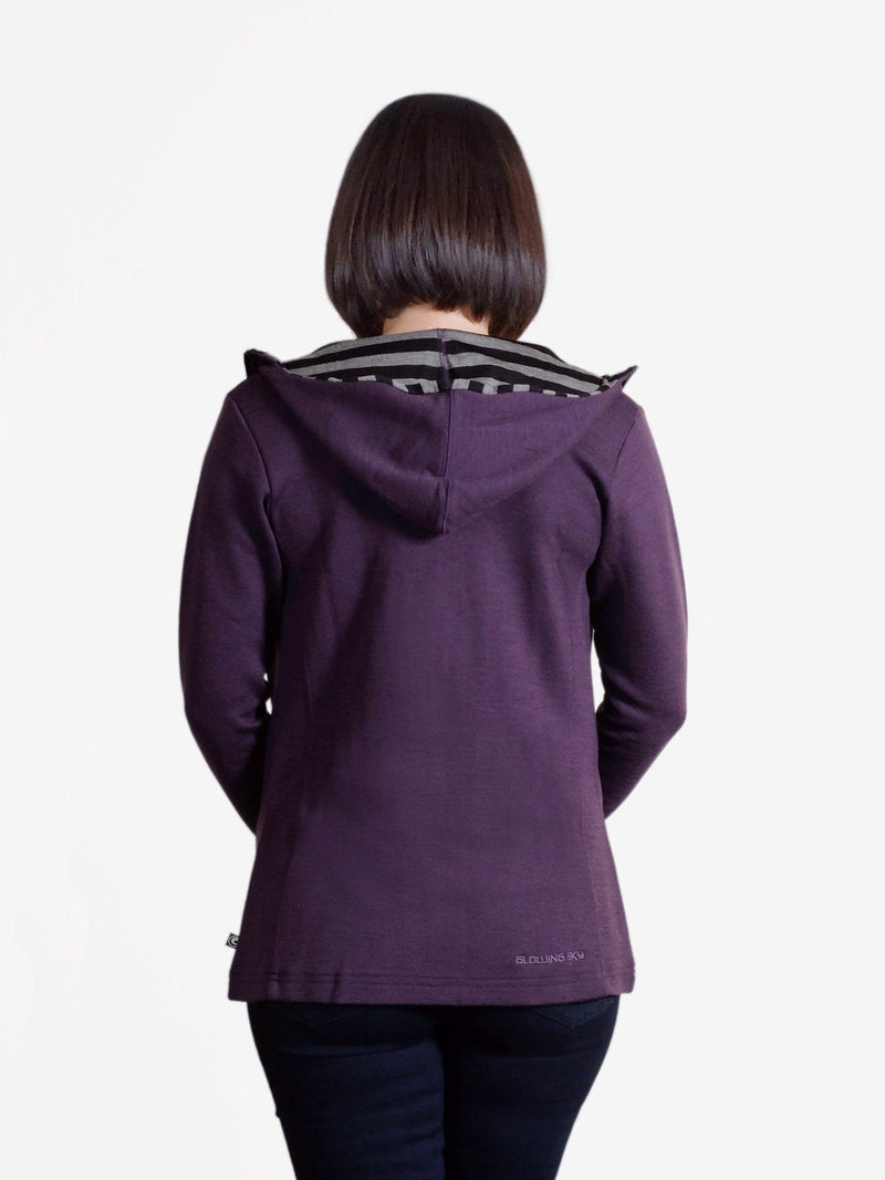 Merino Zip Contrast Lined Hooded Jacket
