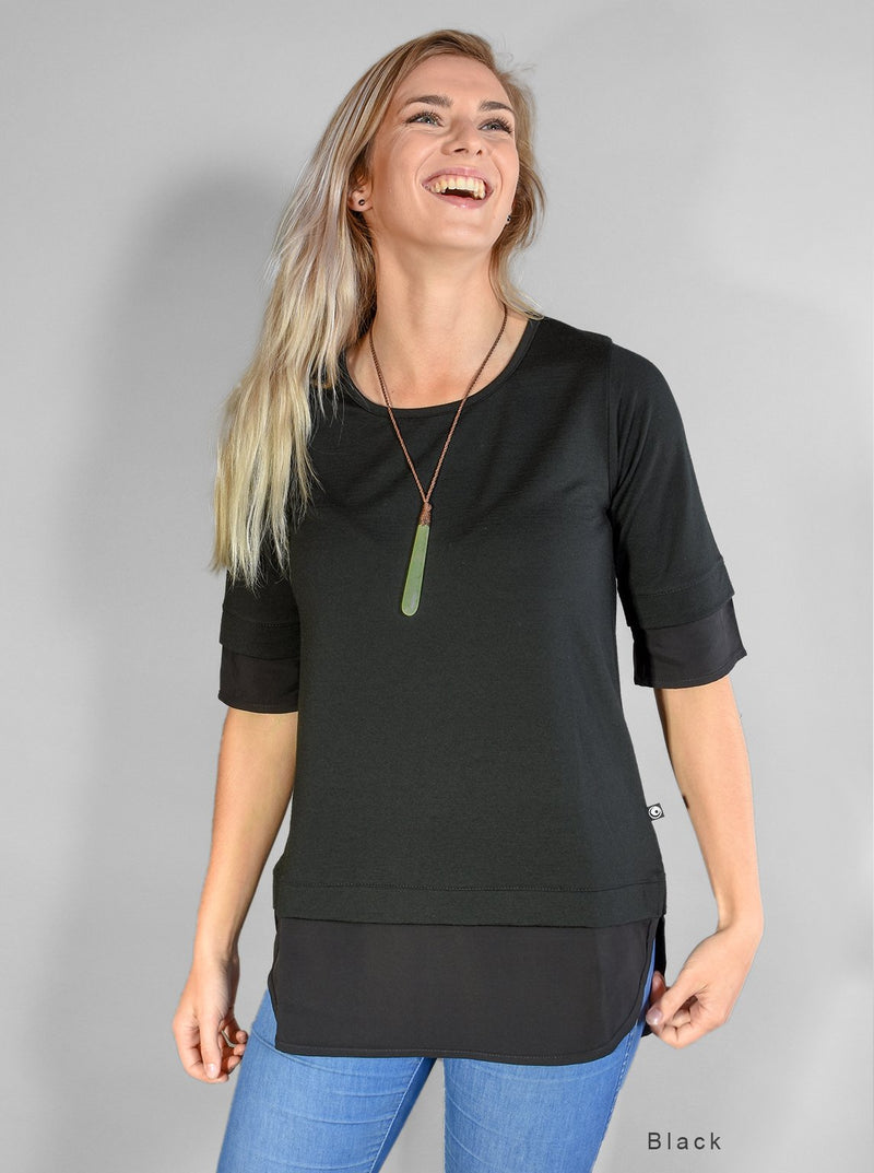 Bamboo Trim Merino Floaty T