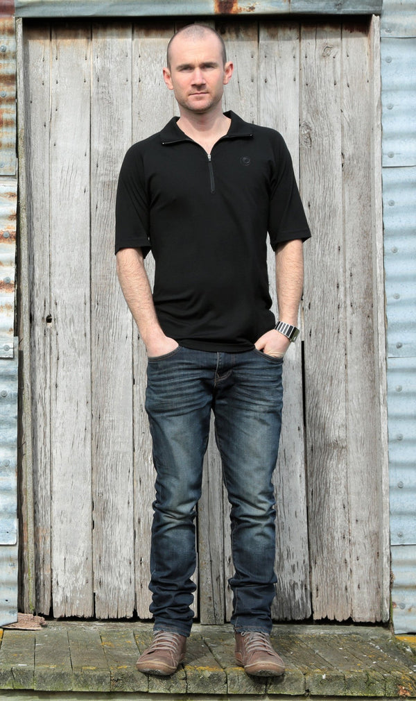 Merino Half Zip Poloshirt