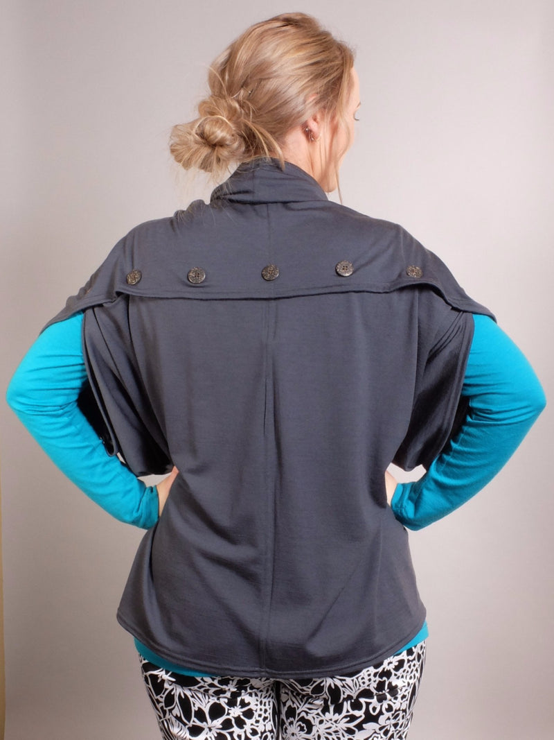 Merino Button Back Cape