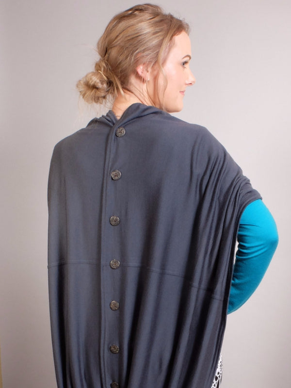 Merino Button Back Cape