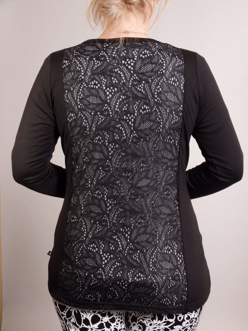 Merino Lace Back Cardigan
