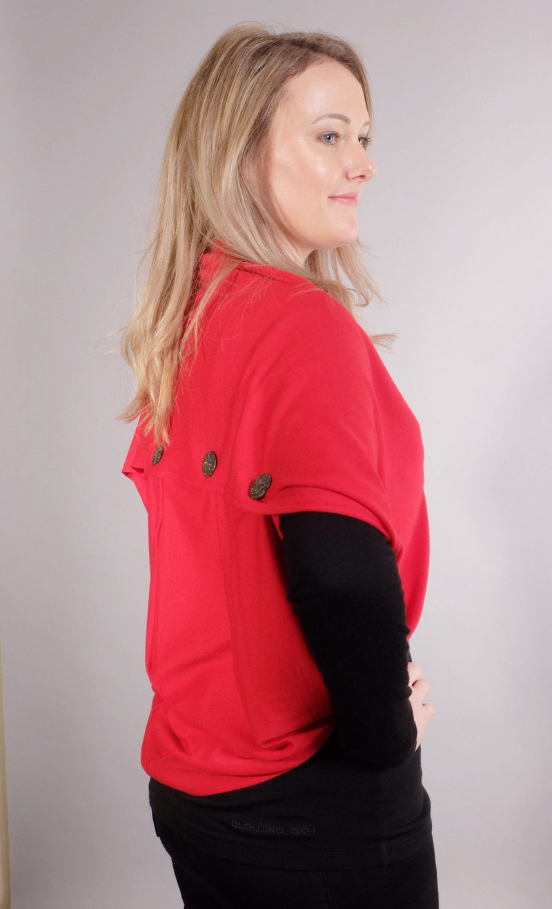 Merino Back Button Shrug