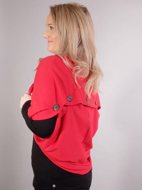 Merino Back Button Shrug