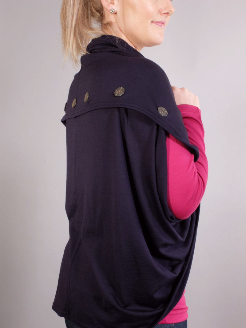 Merino Button Back Cape