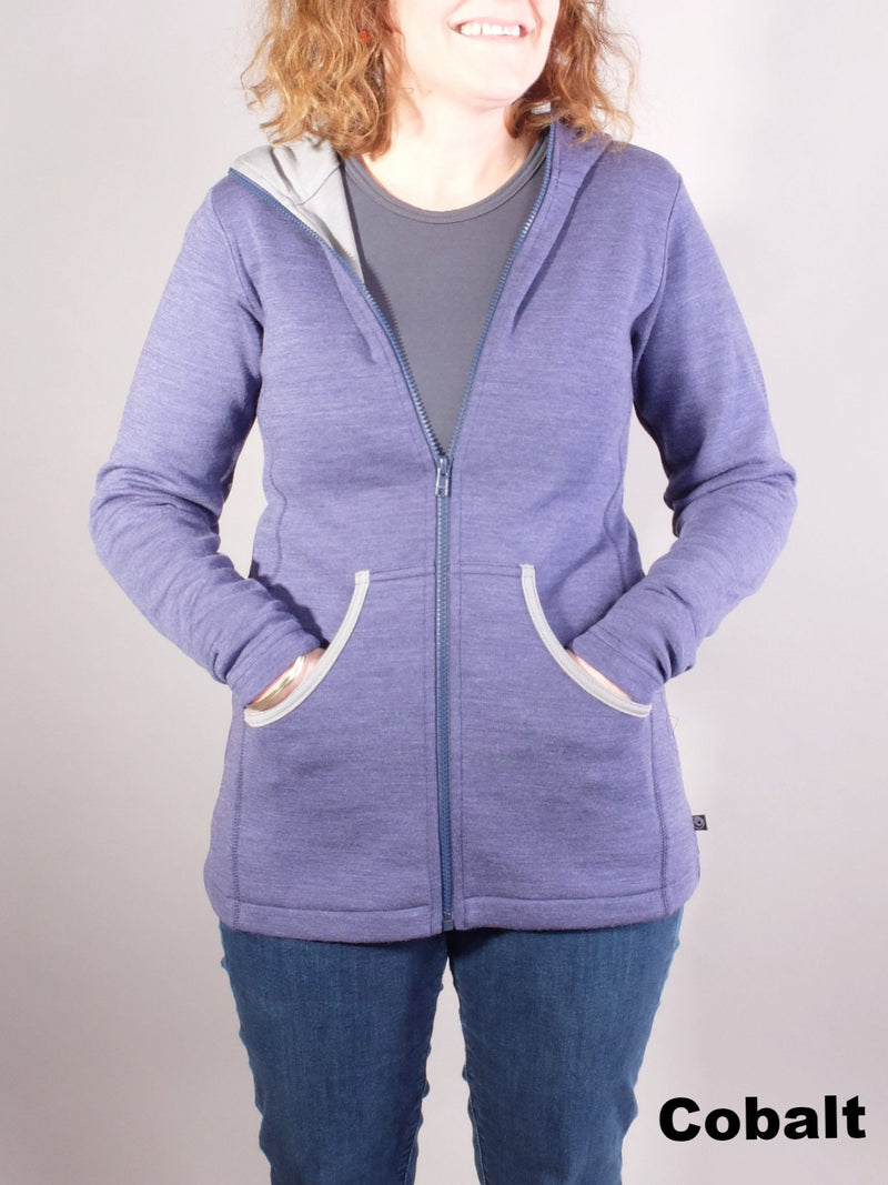 Merino Zip Contrast Lined Hooded Jacket
