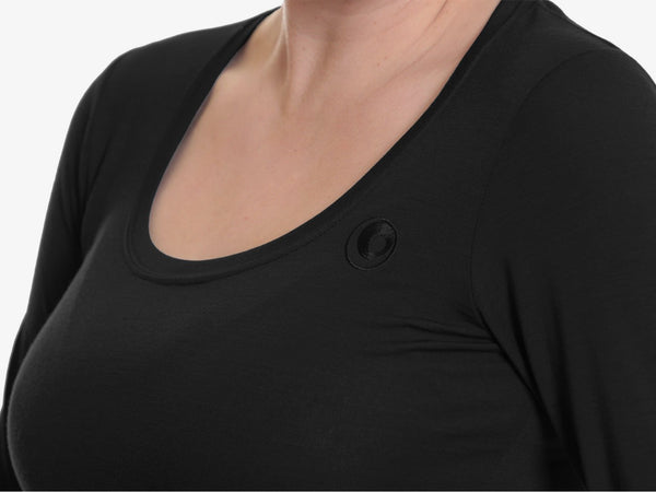 Merino Lycra Scoop Long Sleeve Tee