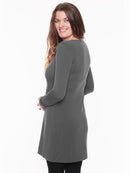 Merino Lycra Long Sleeve Scoop Dress