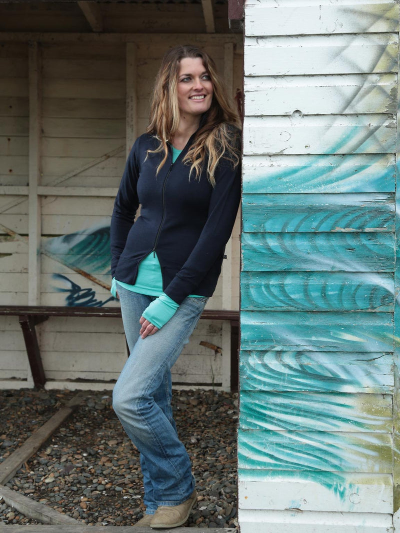 Merino Fitted Banded Zip Jacket