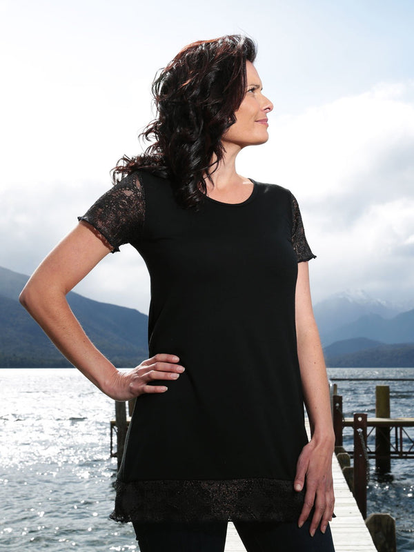 Merino Lace Trim Tunic